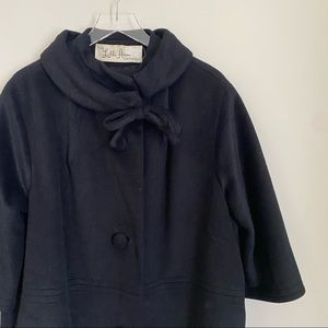 LILLI ANN PARIS black mock neck bow swing coat